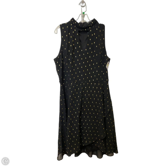 Dress Party Midi By White House Black Market In Black & Gold, Size: 14