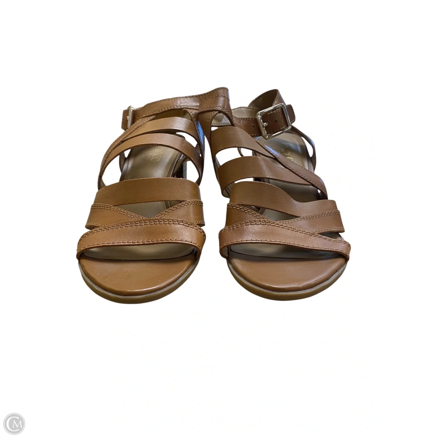 Sandals Heels Block By Franco Sarto In Brown, Size: 8.5