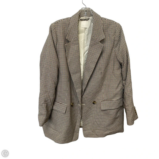 Blazer By H&m In Brown & Cream, Size: L