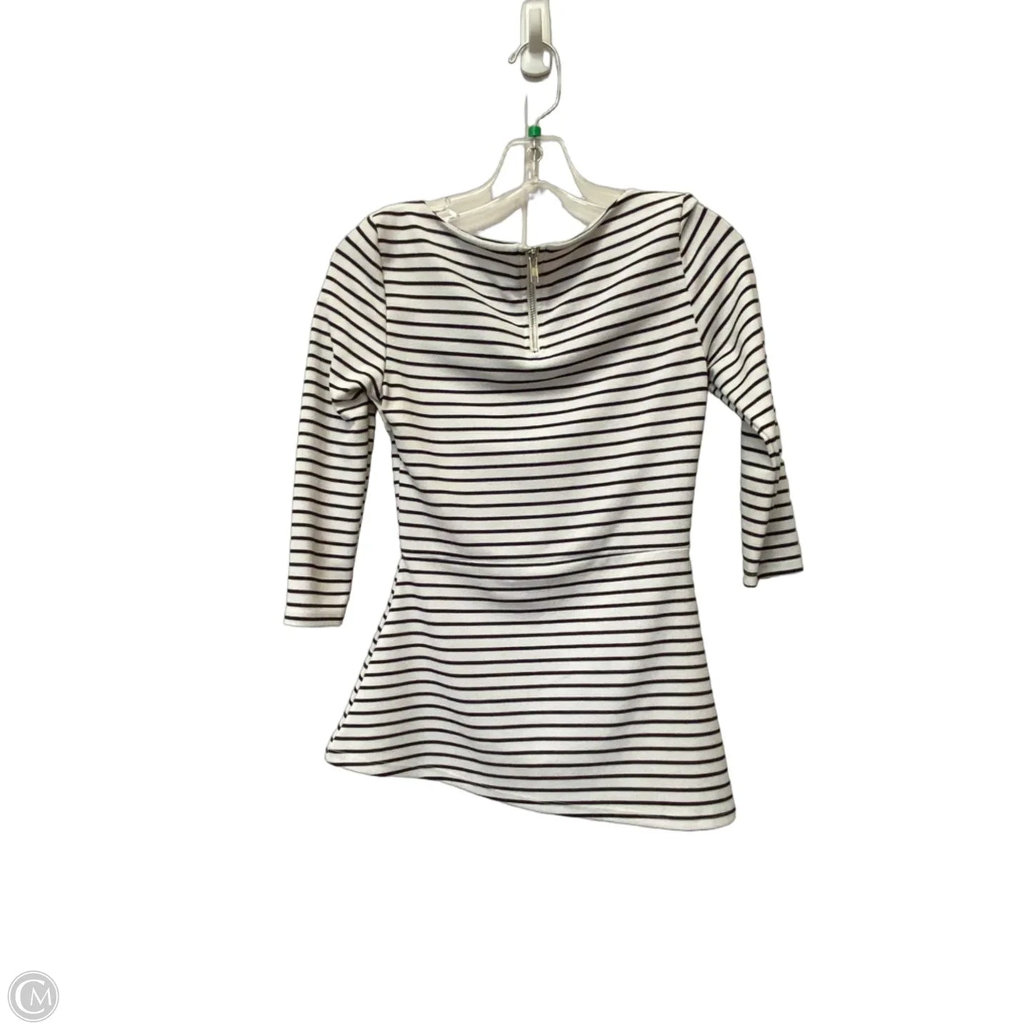 Top 3/4 Sleeve By White House Black Market In Striped Pattern, Size: Xxs