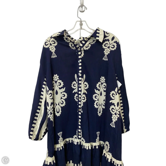 Dress Casual Short By Umgee In Blue & Cream, Size: S