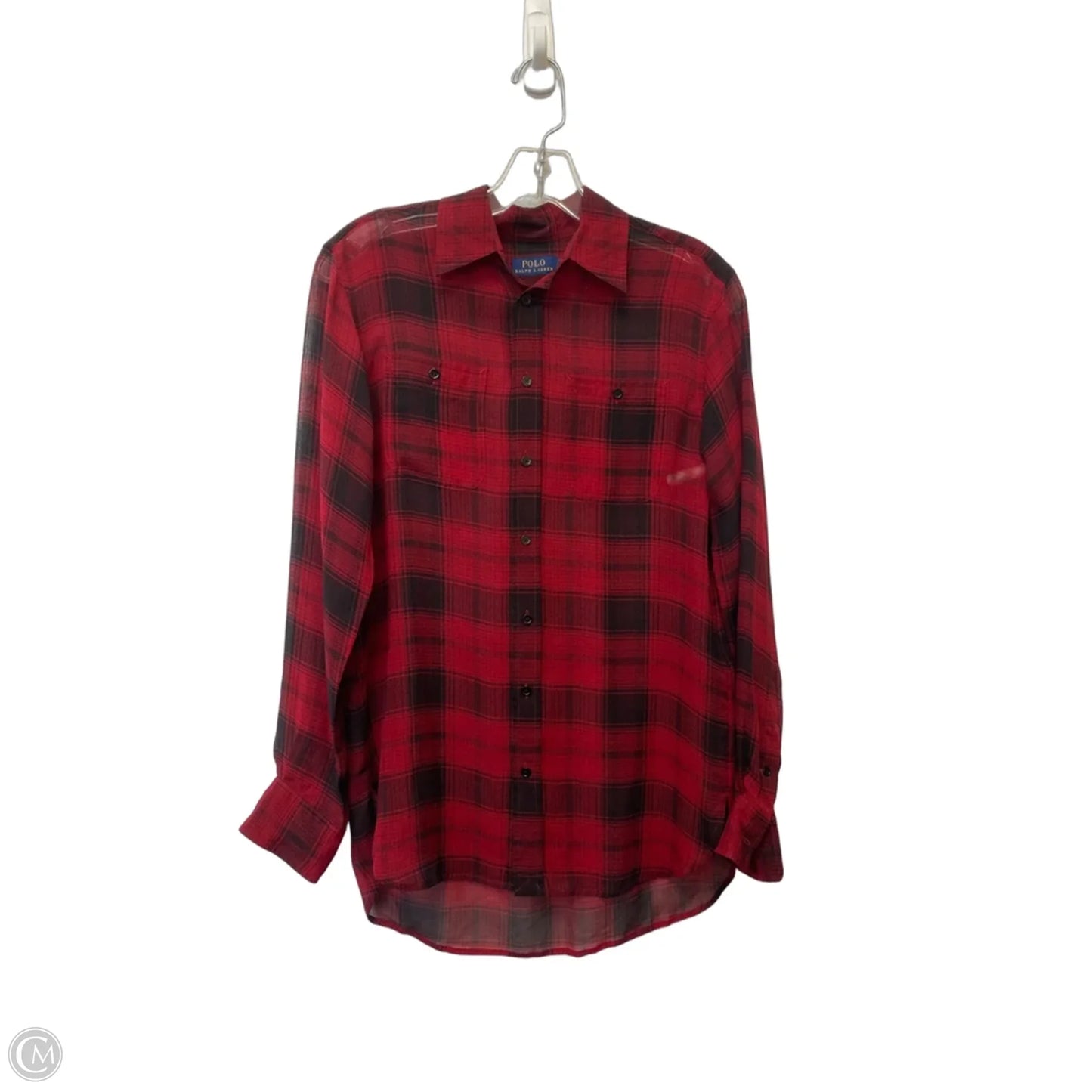 Top Long Sleeve By Polo Ralph Lauren In Plaid Pattern, Size: 4