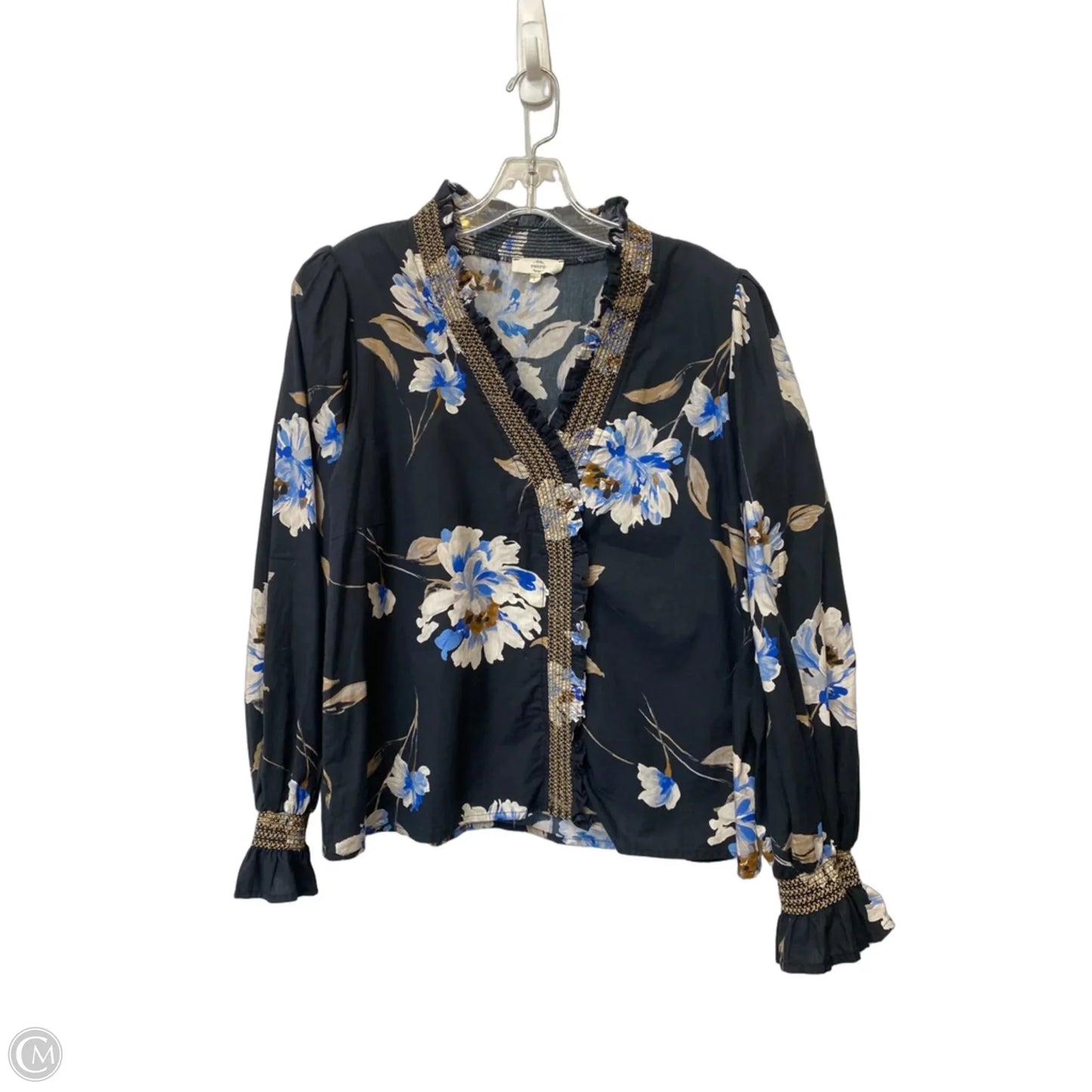Top Long Sleeve By Entro In Floral Print, Size: L