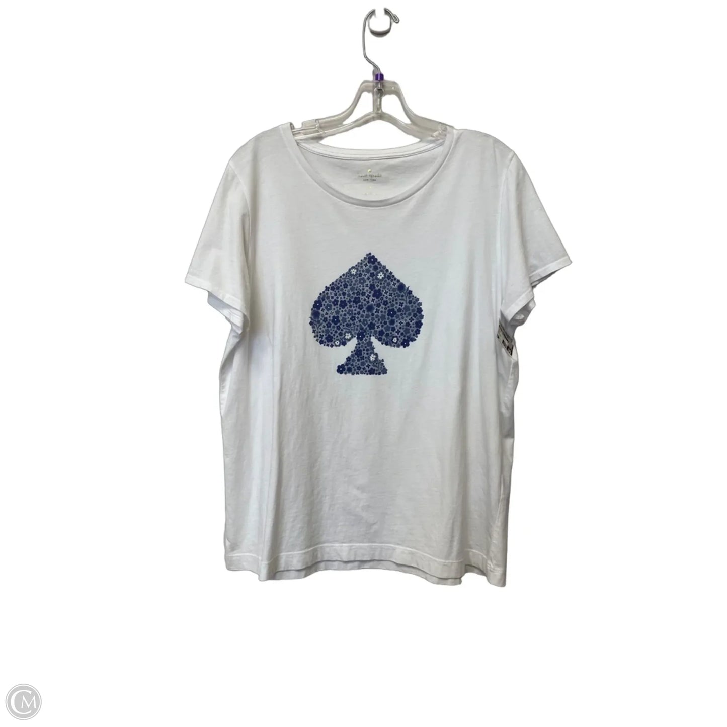 Top Short Sleeve Designer By Kate Spade In White, Size: Xl