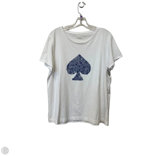 Top Short Sleeve Designer By Kate Spade In White, Size: Xl
