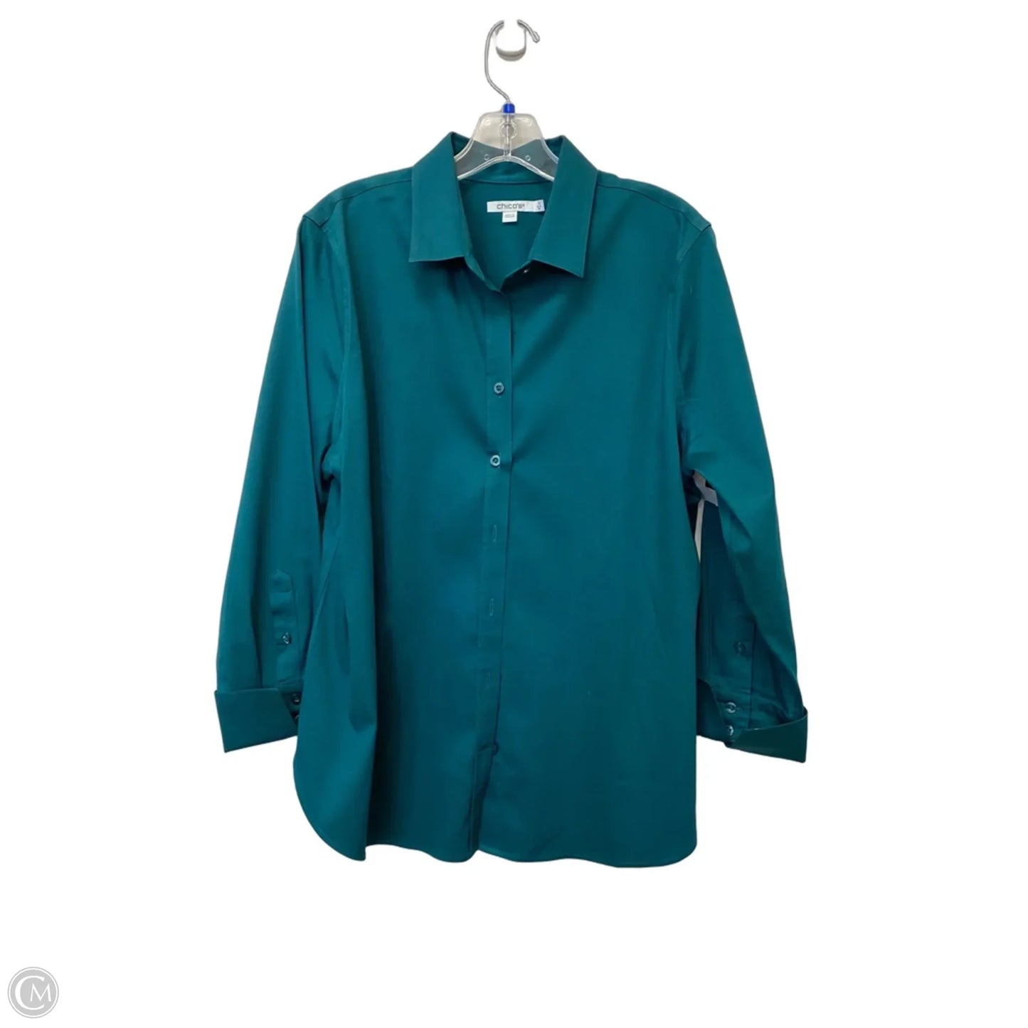 Top Long Sleeve By Chicos In Green, Size: 2