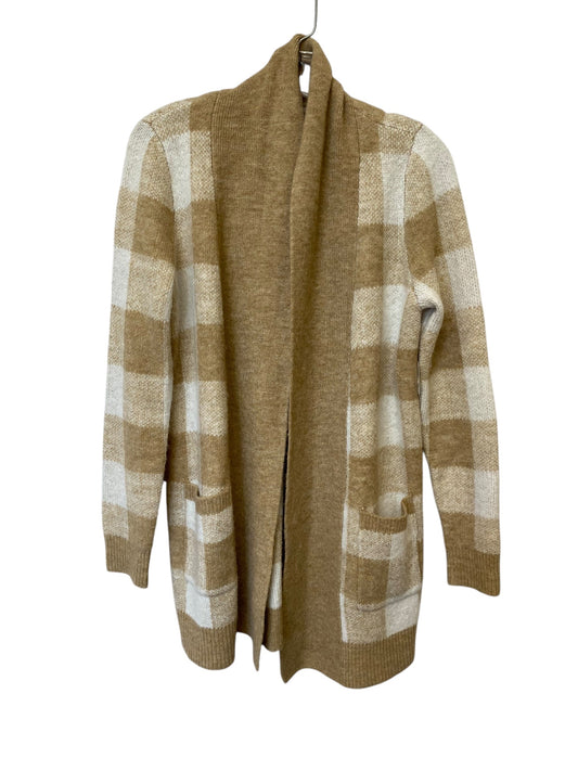 Sweater Cardigan By Loft In Tan & White, Size: Xs