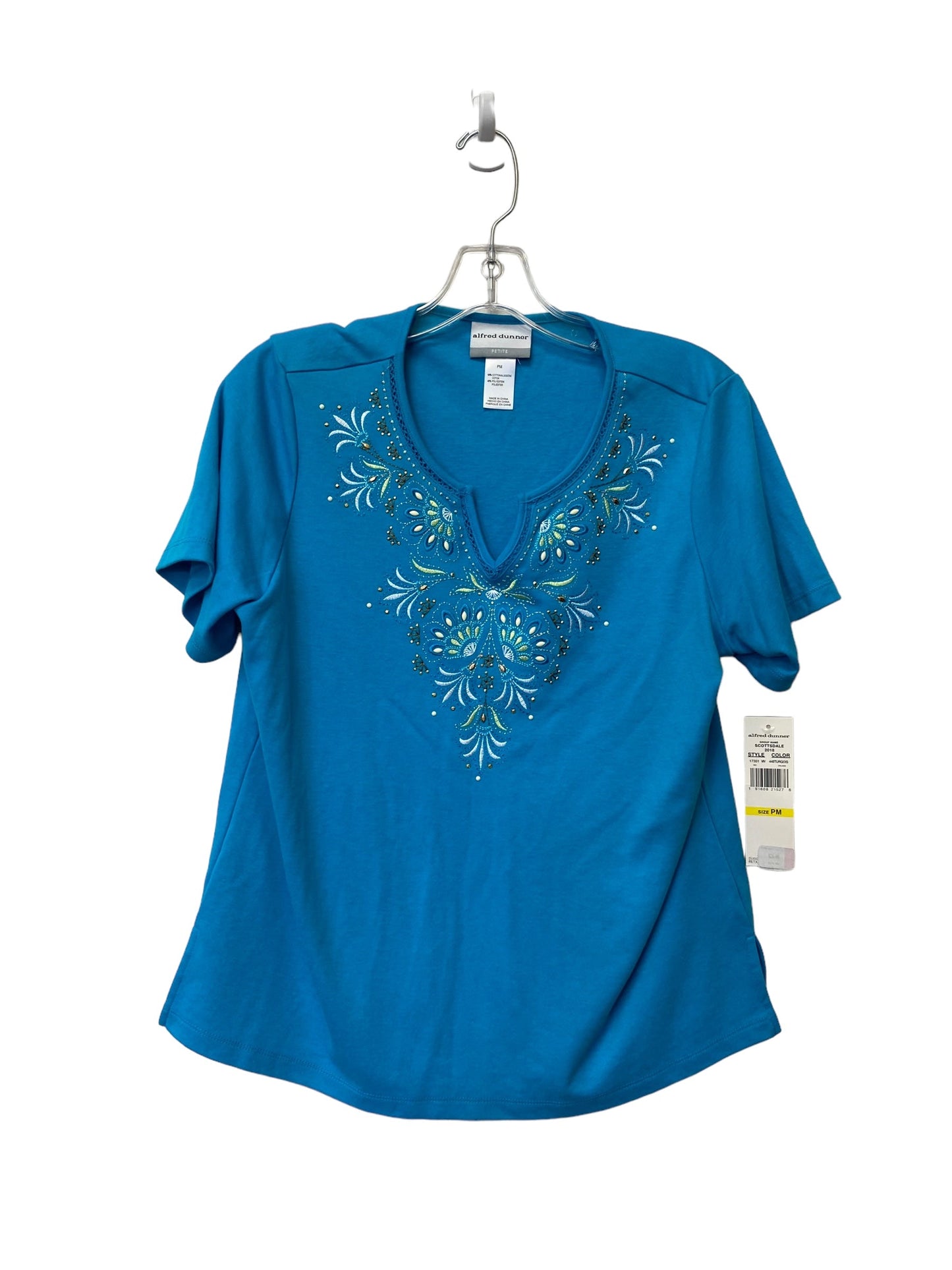 Blue Top Short Sleeve Alfred Dunner, Size Petite  M