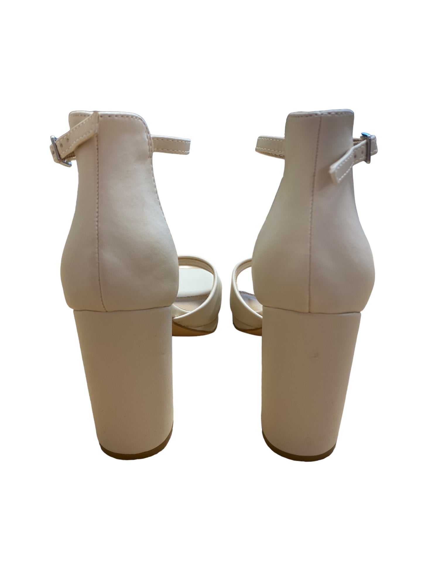 Cream Shoes Heels Block Shein, Size 9