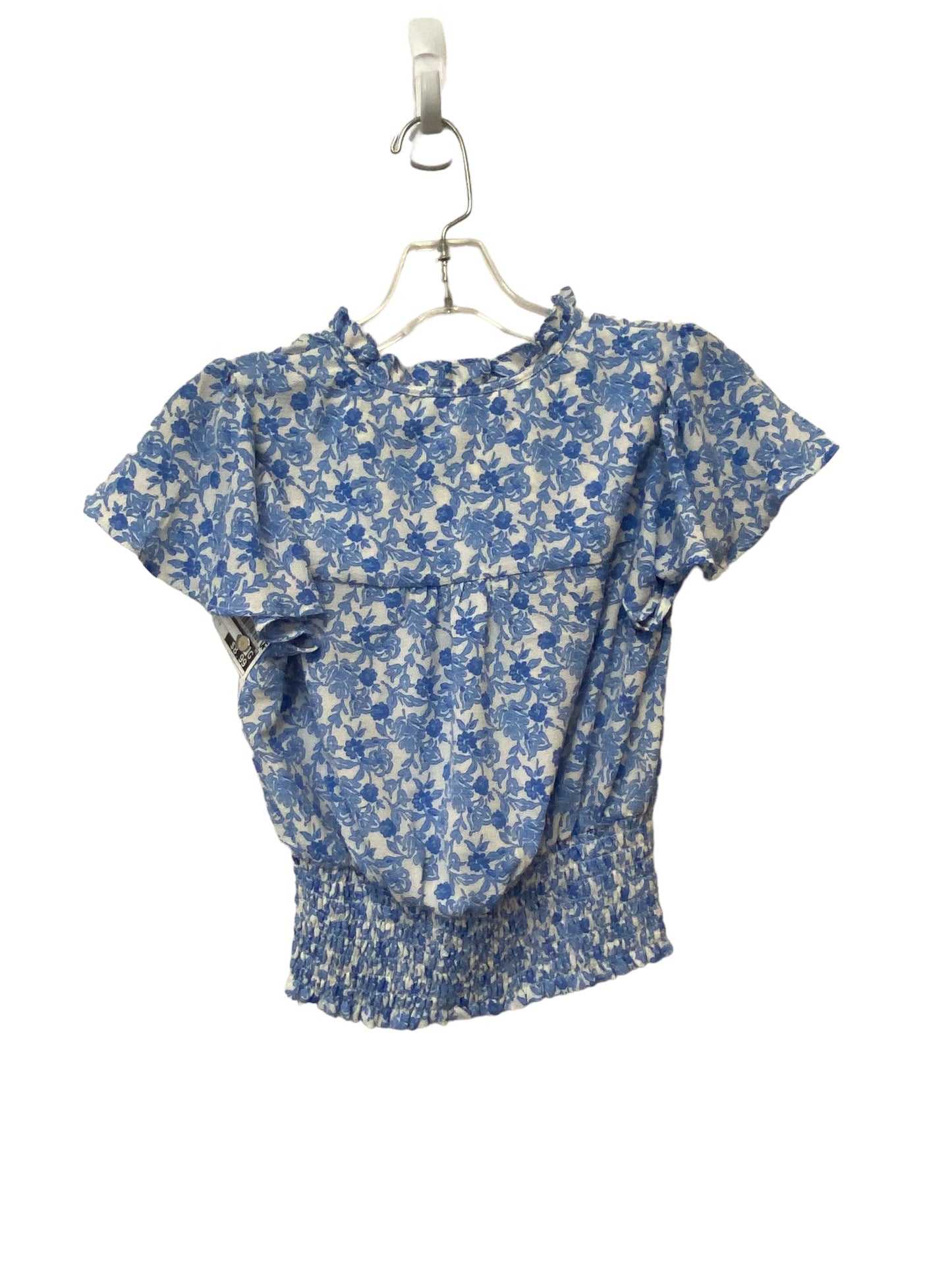 Blue Top Short Sleeve Monteau, Size S