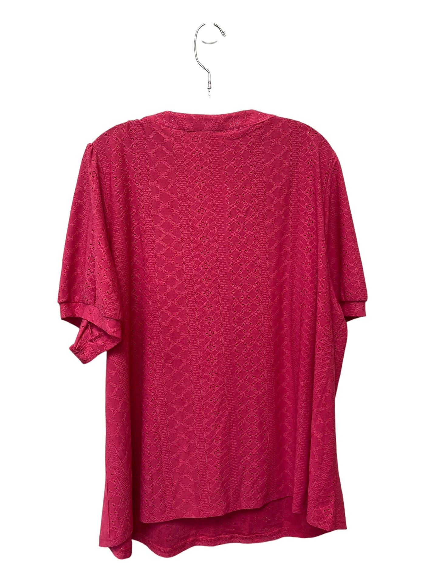 Pink Top Short Sleeve Clothes Mentor, Size 3x