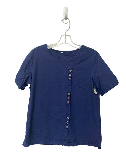 Blue Top Short Sleeve Clothes Mentor, Size S