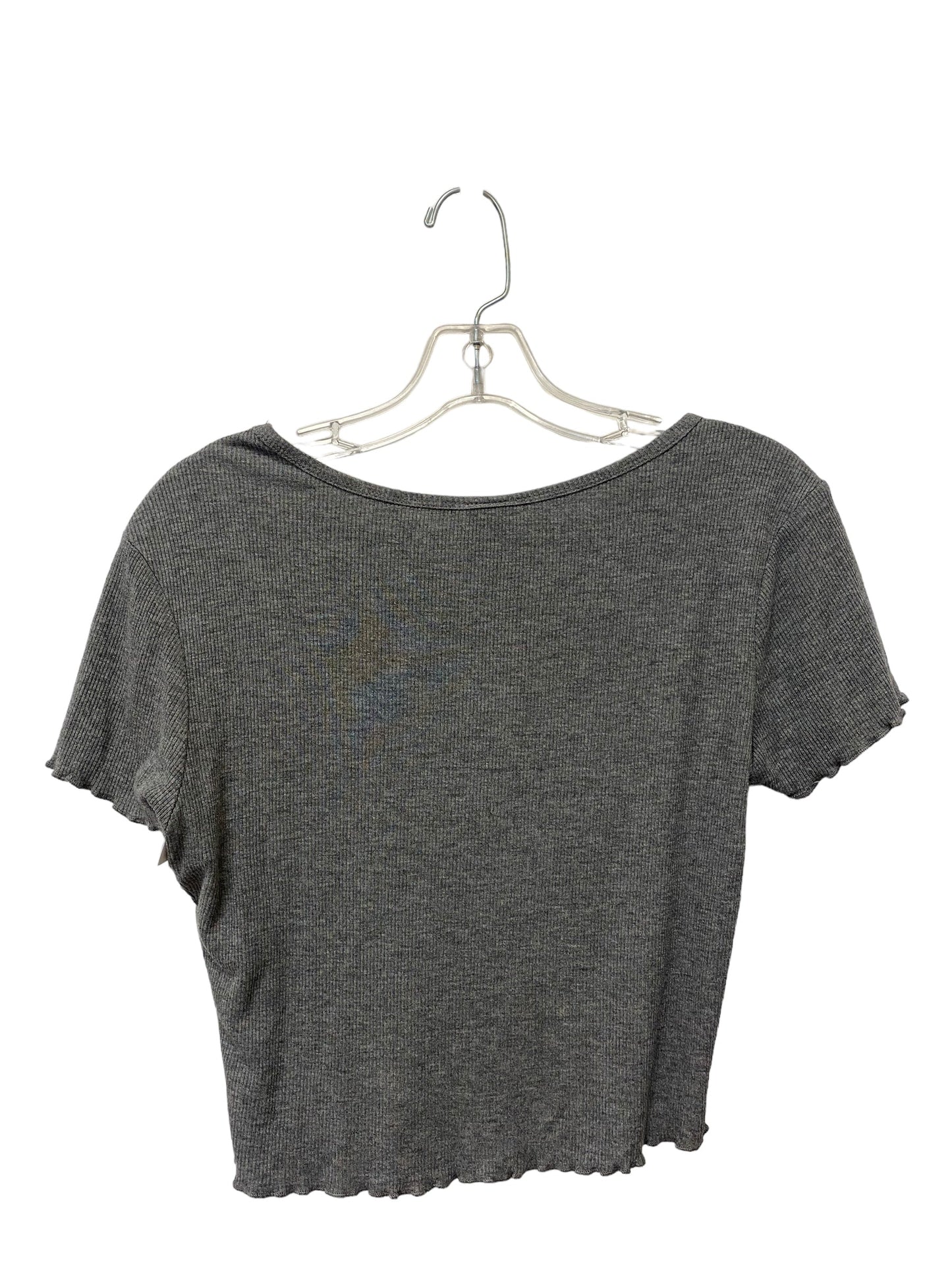 Grey Top Short Sleeve Basic Clothes Mentor, Size M