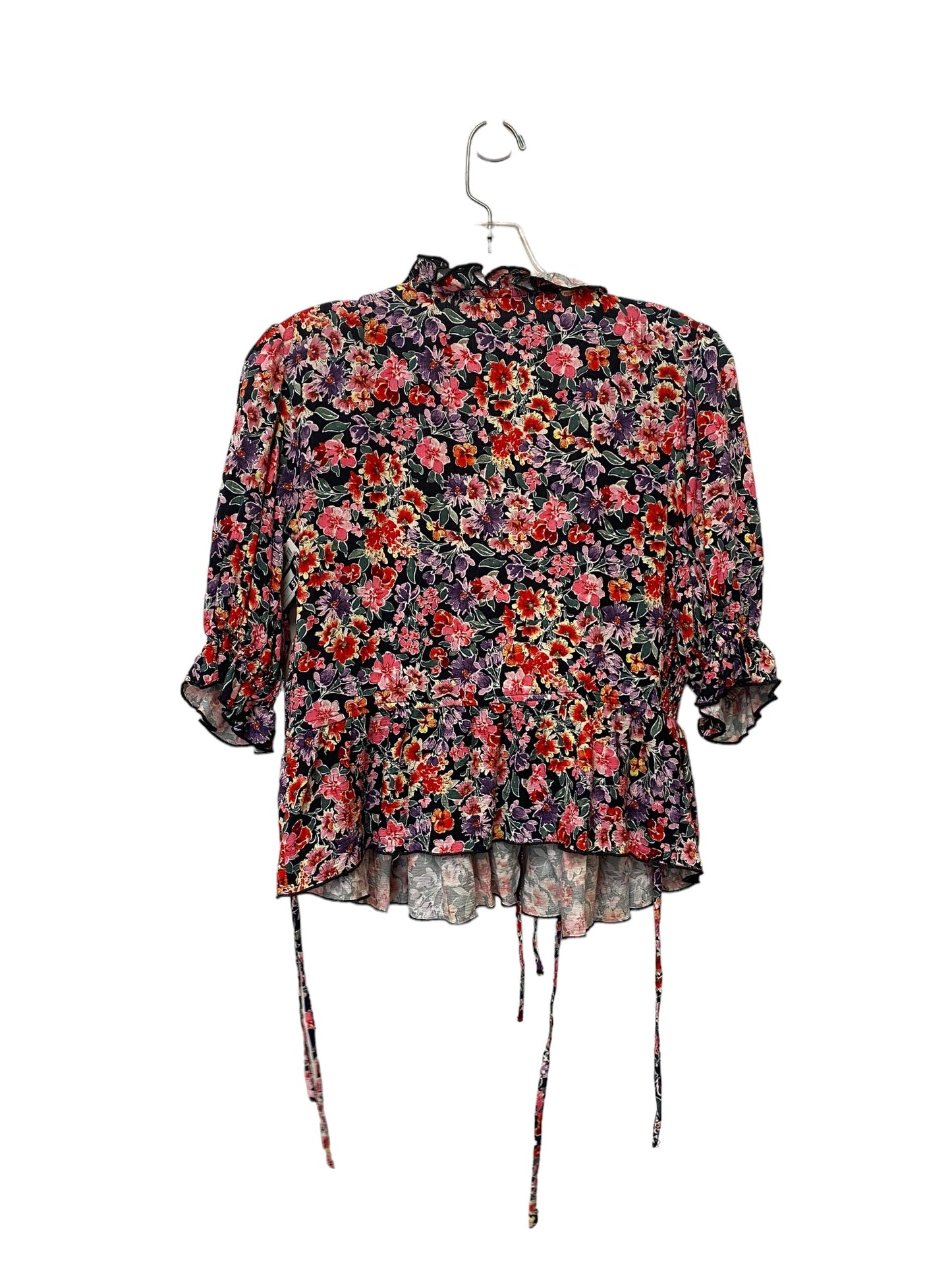 Floral Print Top Short Sleeve Top Shop, Size 4