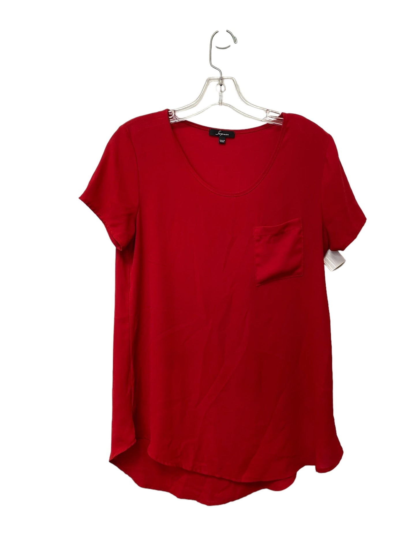 Red Top Short Sleeve Basic Soprano, Size M