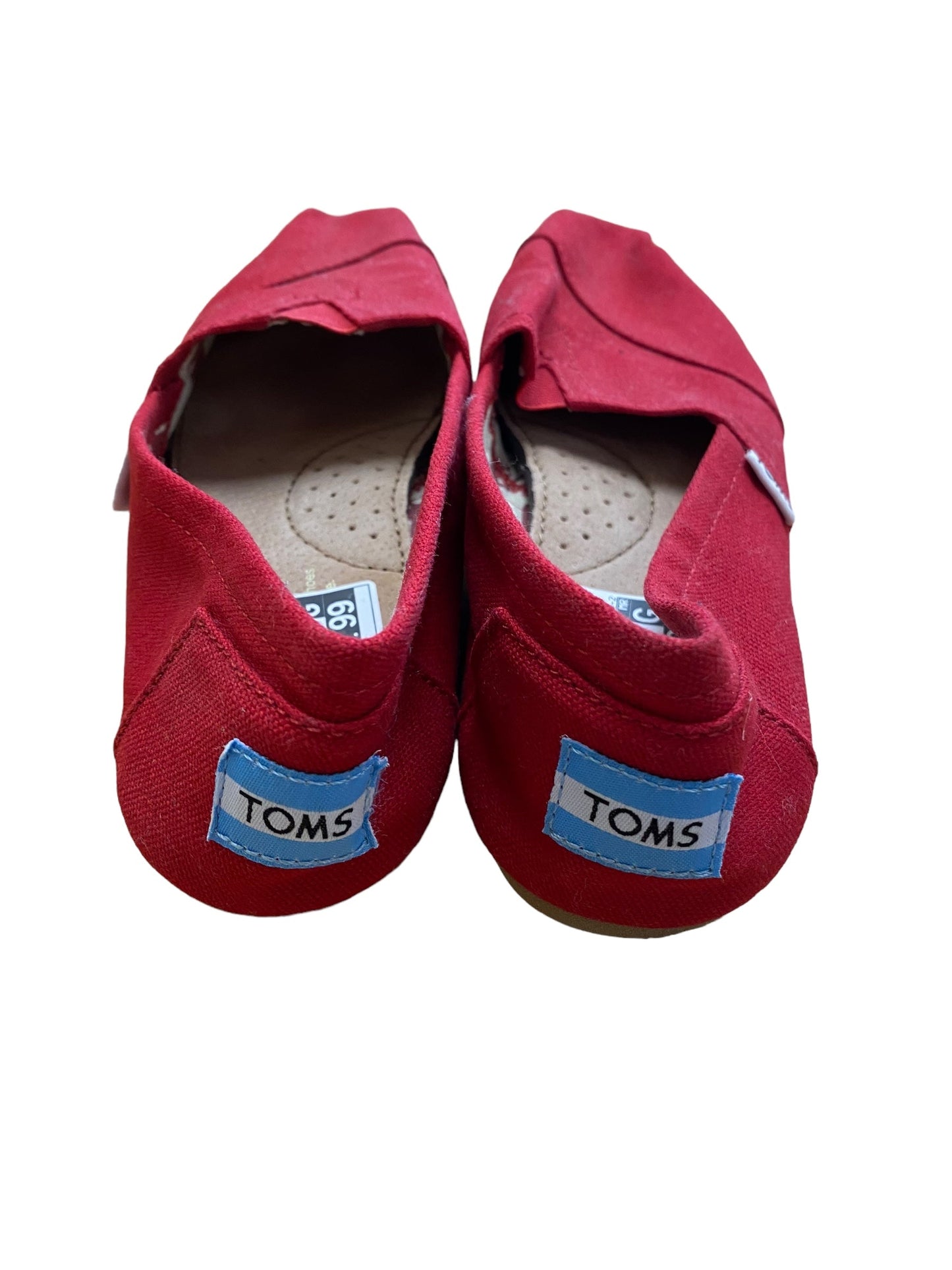 Red Shoes Flats Toms, Size 6.5