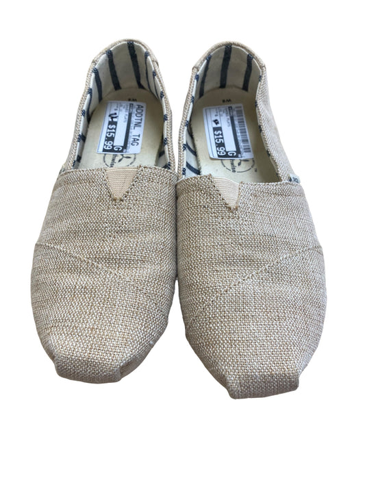 Tan Shoes Flats Toms, Size 6