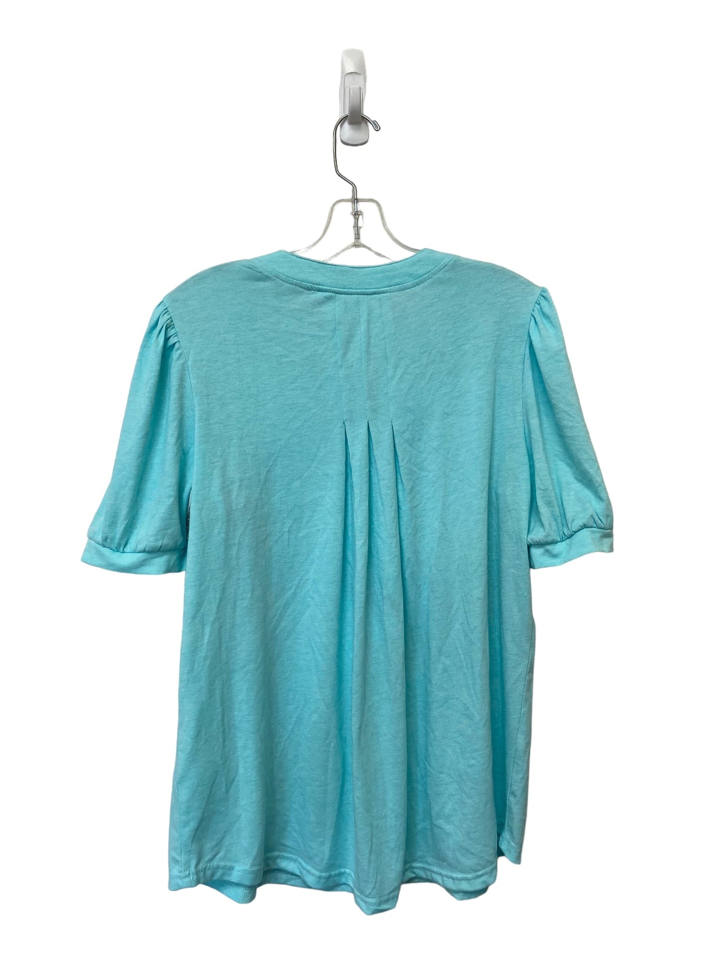 Blue Top Short Sleeve Basic Clothes Mentor, Size M