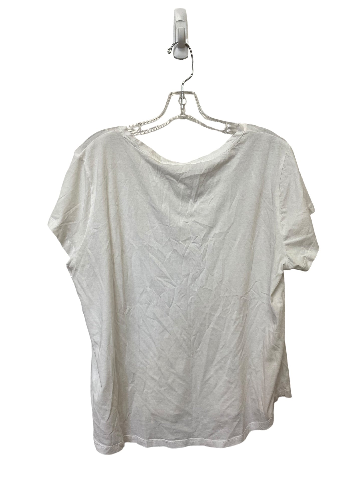 White Top Short Sleeve Basic H&m, Size Xl