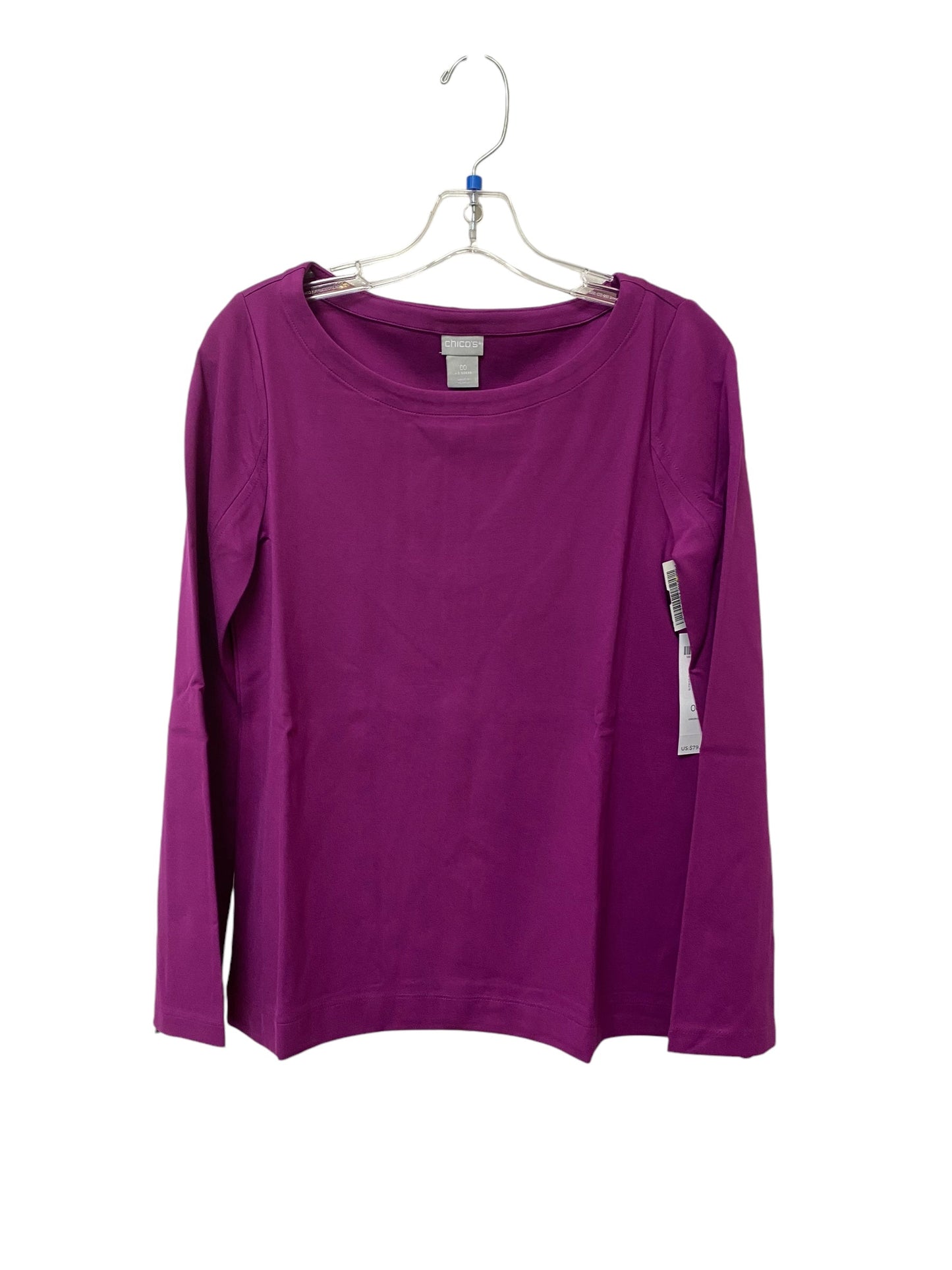 Top Long Sleeve By Chicos In Purple