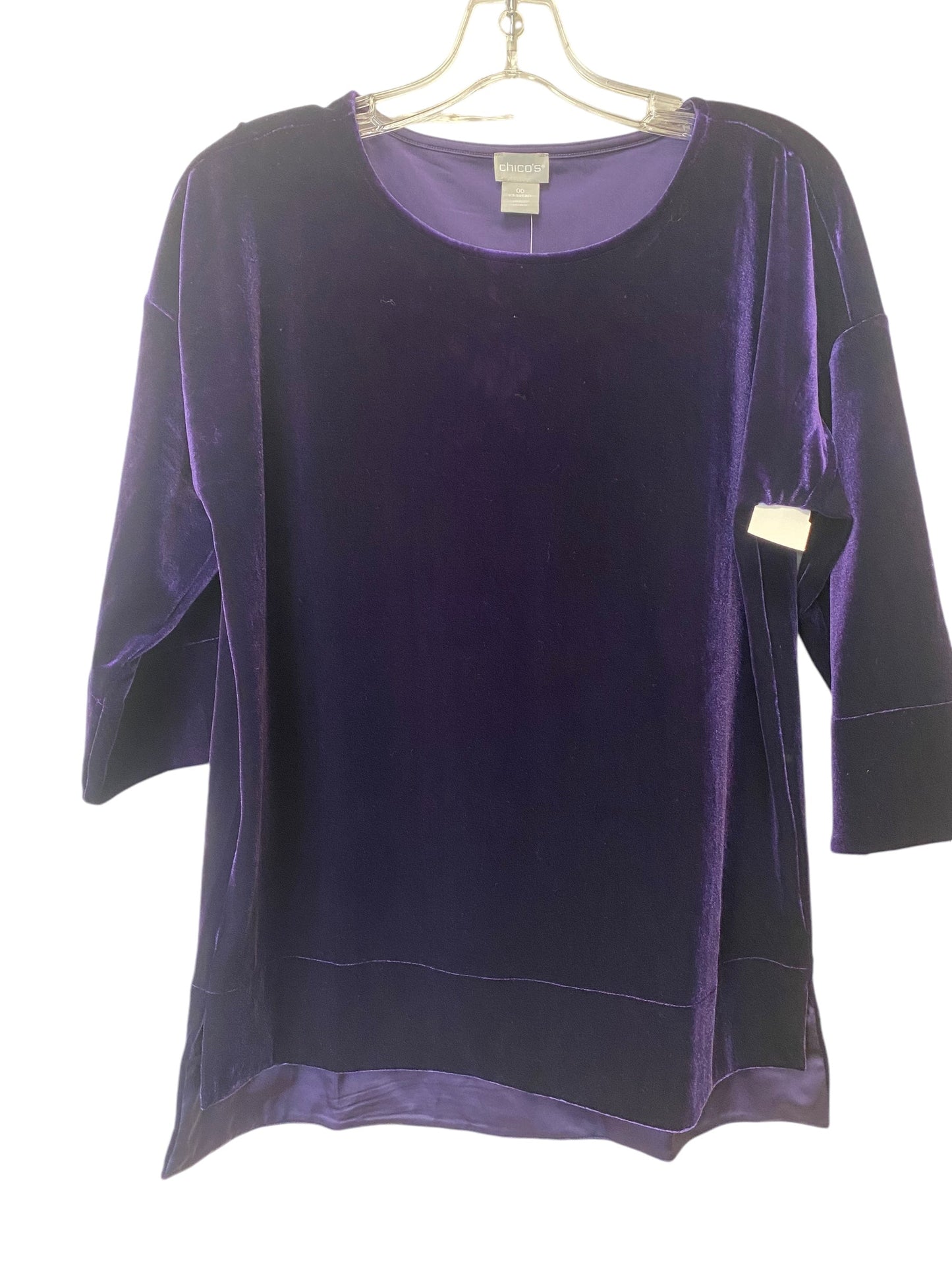 Top Long Sleeve By Chicos In Purple