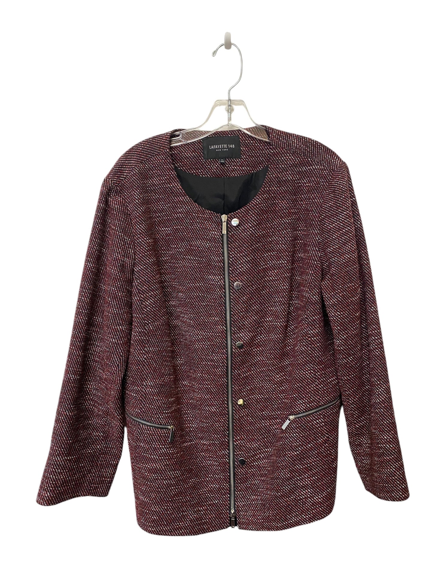 Jacket Moto By Lafayette 148 In Red, Size: 1x