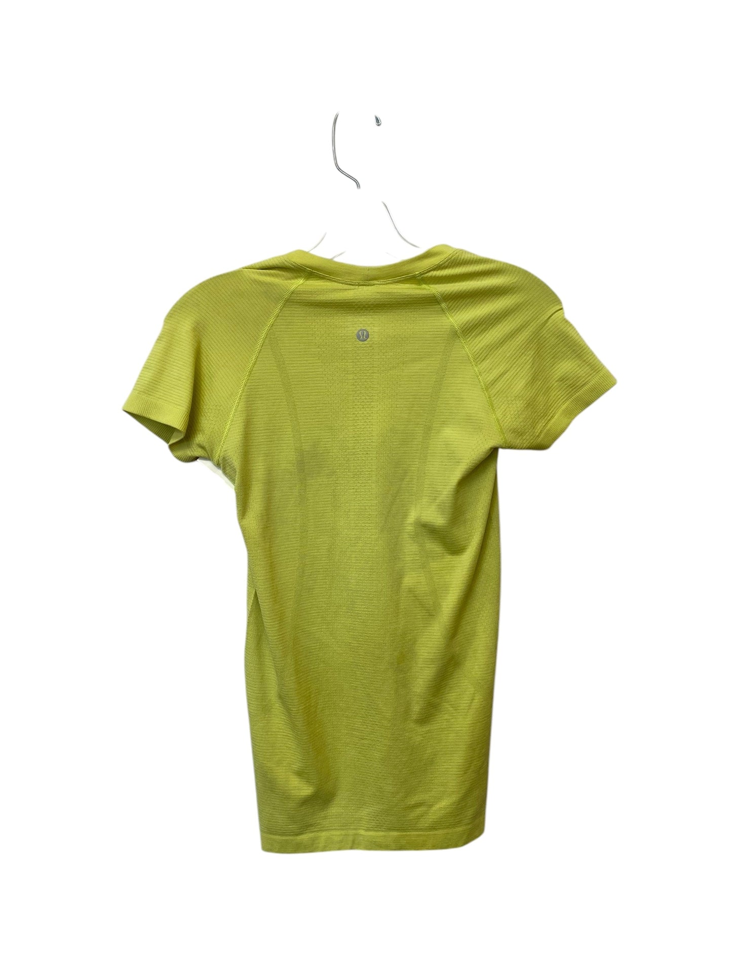 Athletic Top Short Sleeve By Lululemon In Yellow, Size: 4