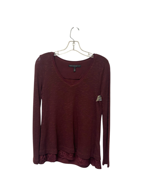 Top Long Sleeve By White House Black Market In Maroon, Size: S