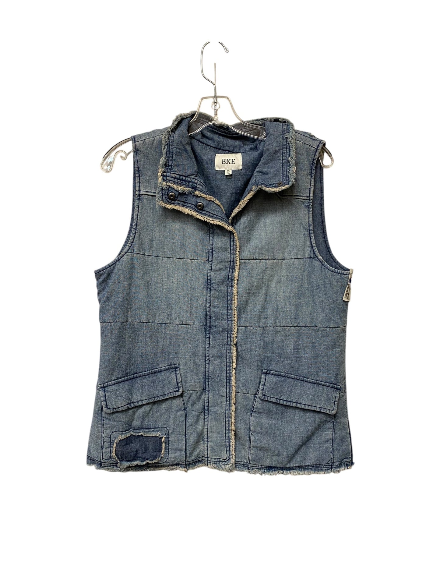 Vest Puffer & Quilted By Bke In Blue Denim, Size: M