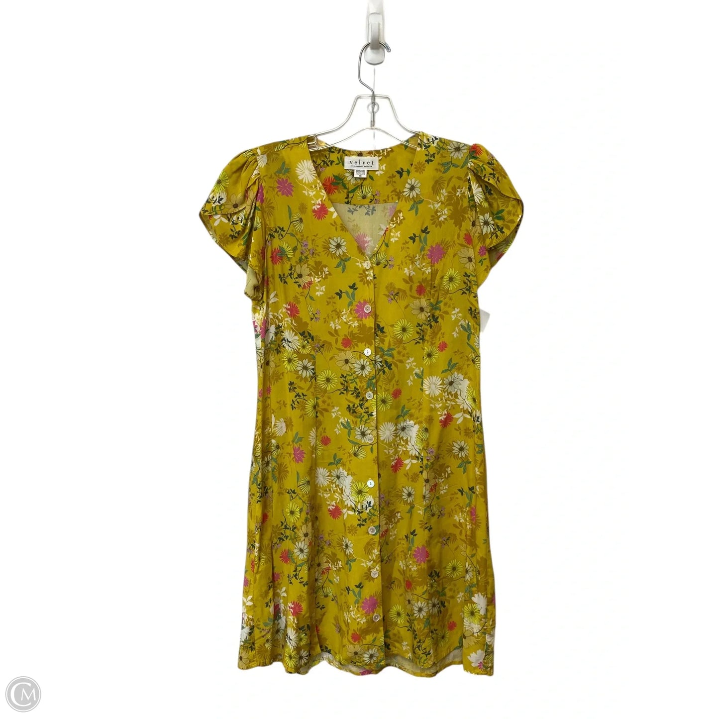 Dress Casual Midi By Velvet In Yellow, Size: Xs