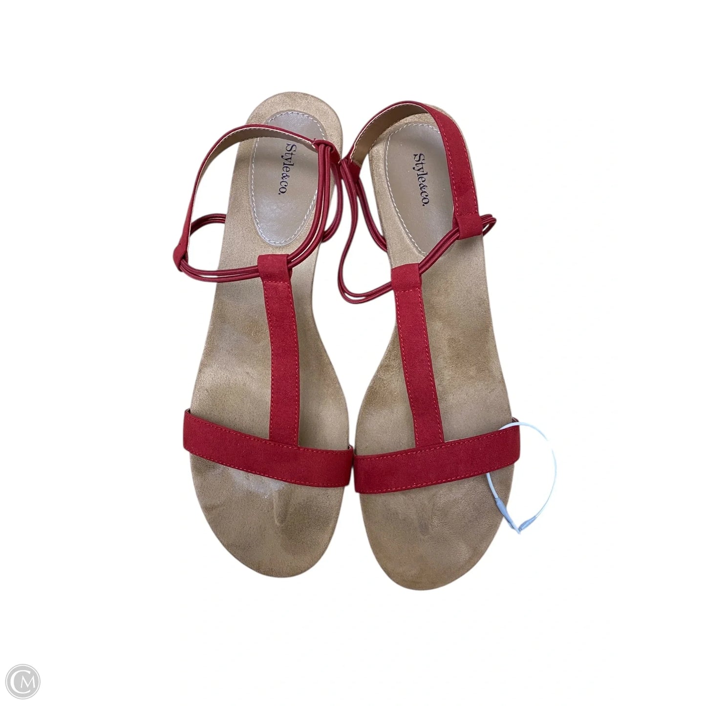 Sandals Heels Wedge By Style And Company In Red, Size: 9.5