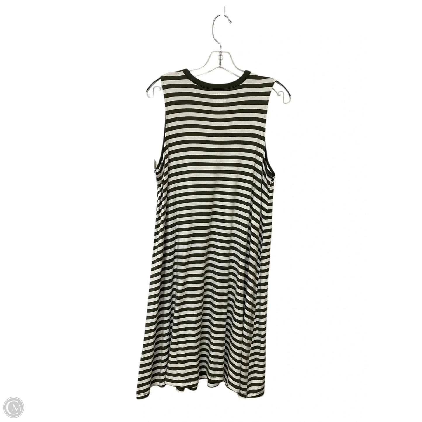 Dress Casual Midi By Time And Tru In Striped Pattern, Size: L