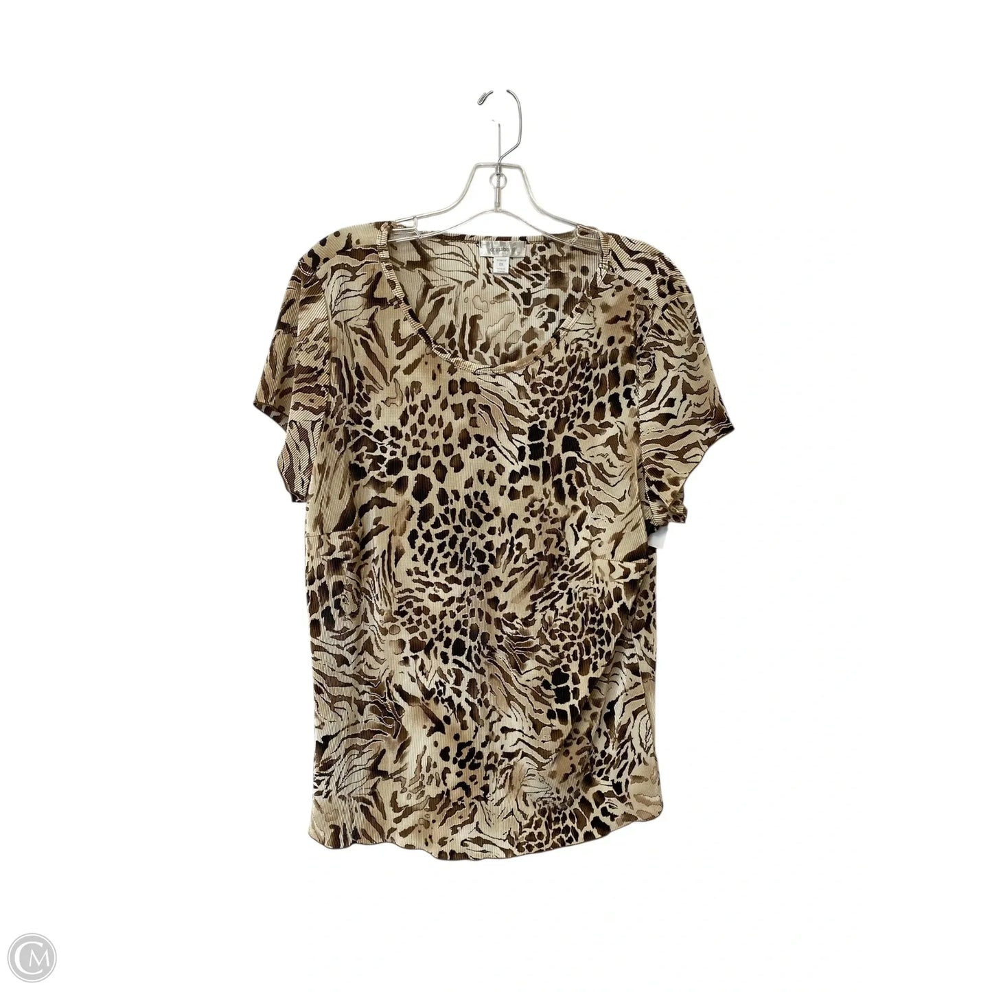 Top Short Sleeve Basic By Dressbarn In Animal Print, Size: 2x