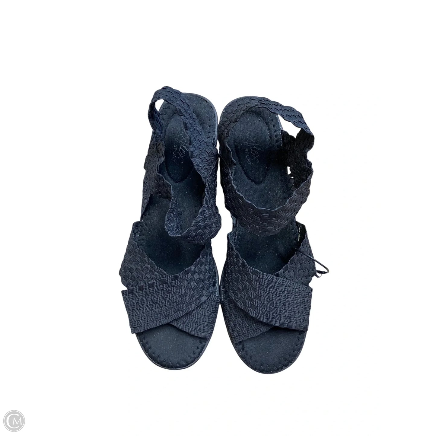 Sandals Heels Wedge By Dexflex In Black, Size: 7.5