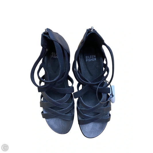 Sandals Heels Wedge By Eileen Fisher In Black, Size: 6
