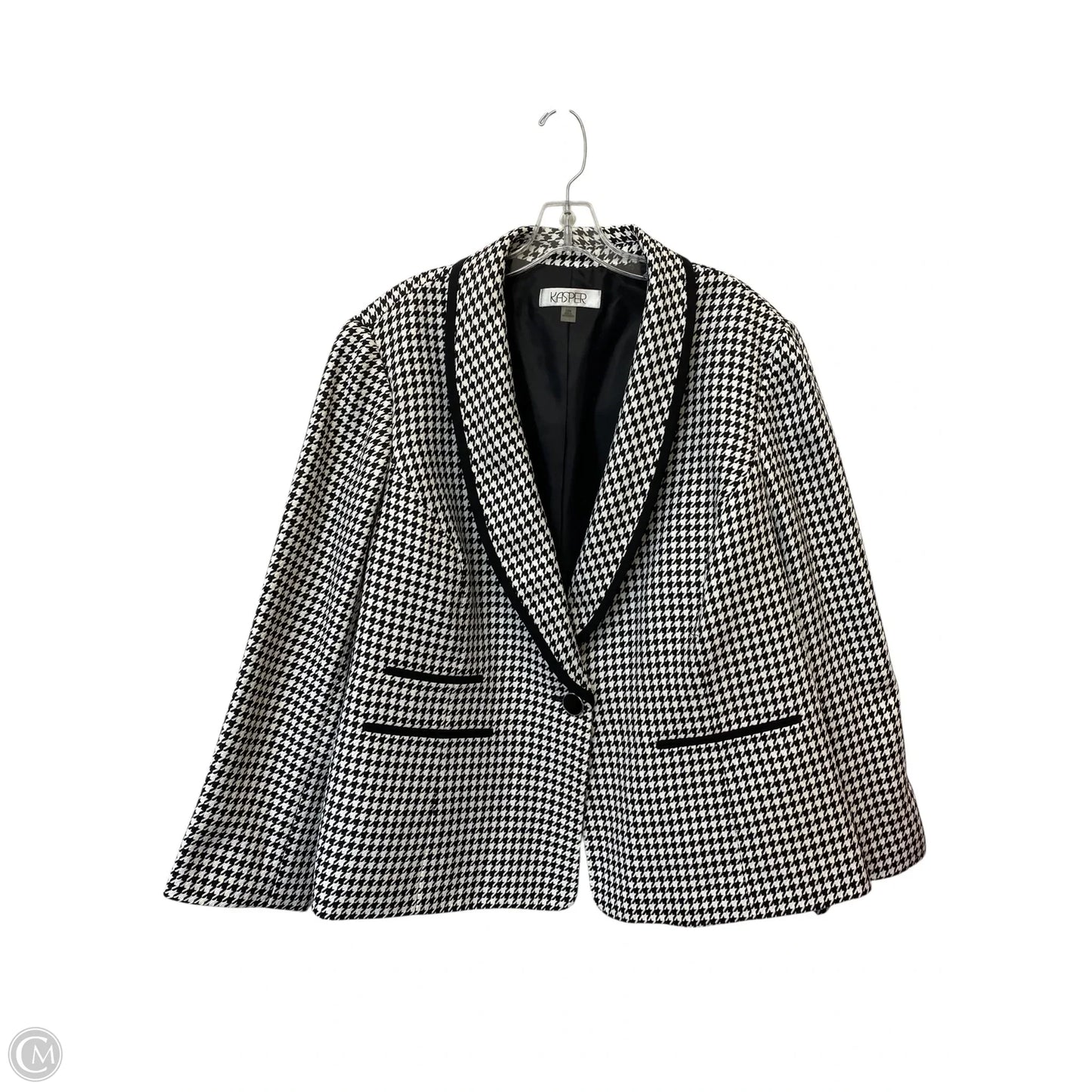 Blazer By Kasper In Black & White, Size: 24