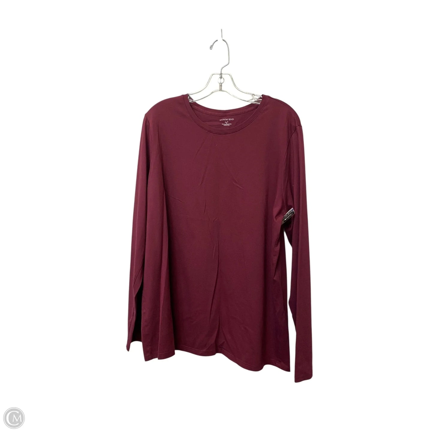 Top Long Sleeve Basic By Lands End In Maroon, Size: Xl
