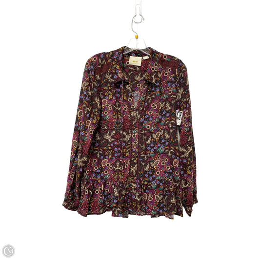 Top Long Sleeve By Maeve In Floral Print, Size: 8