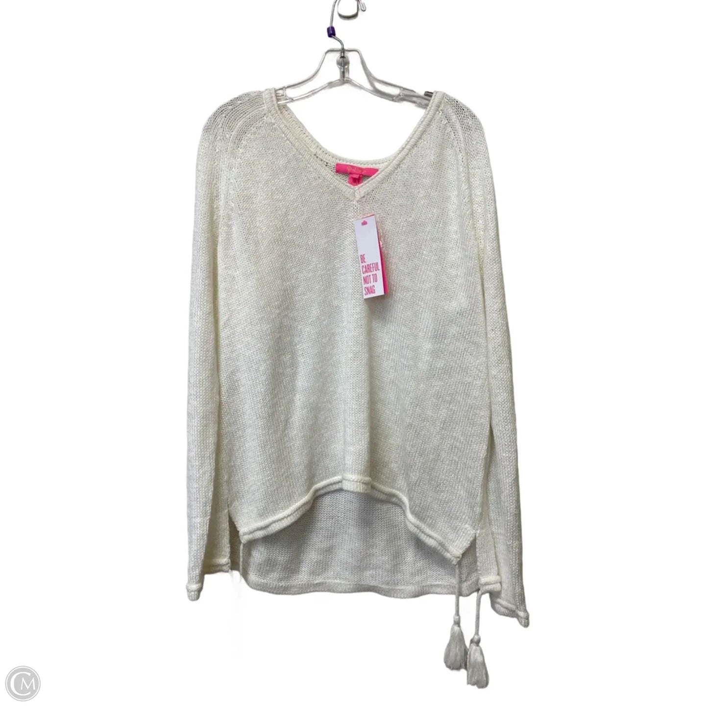 Sweater Designer By Lilly Pulitzer In White, Size: Xxl