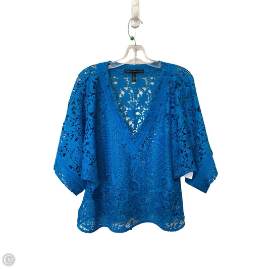 Top Short Sleeve By White House Black Market In Blue, Size: L