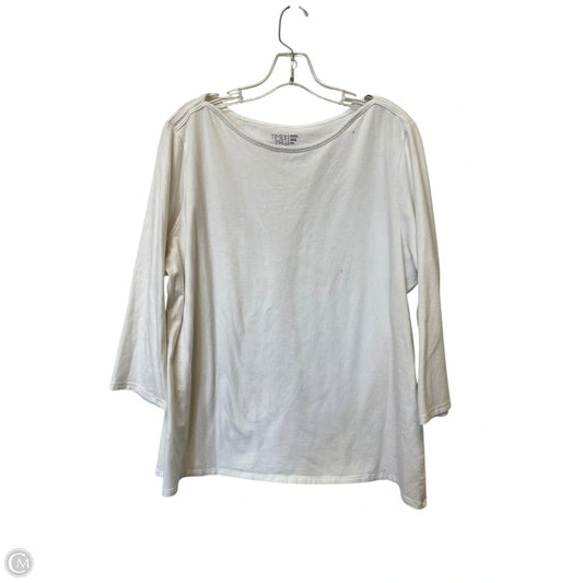 Top Long Sleeve Basic By Time And Tru In White, Size: 3x