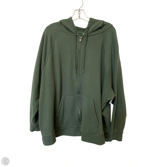 Jacket Fleece By Terra & Sky In Green, Size: 3x