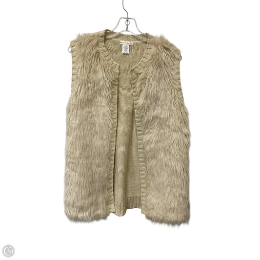 Vest Faux Fur & Sherpa By Love On A Hanger In Cream, Size: S