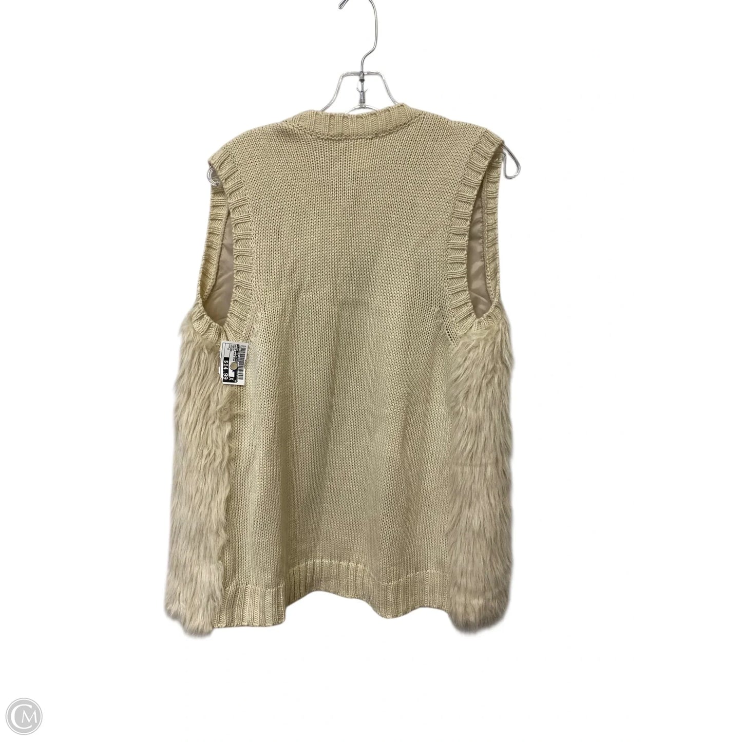 Vest Faux Fur & Sherpa By Love On A Hanger In Cream, Size: S