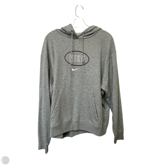 Sweatshirt Hoodie By Nike Apparel In Grey, Size: L