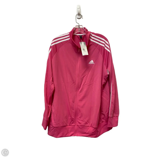 Athletic Jacket By Adidas In Pink, Size: 2x