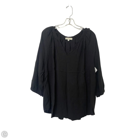 Top Long Sleeve Basic By Adrienne Vittadini In Black, Size: 1x