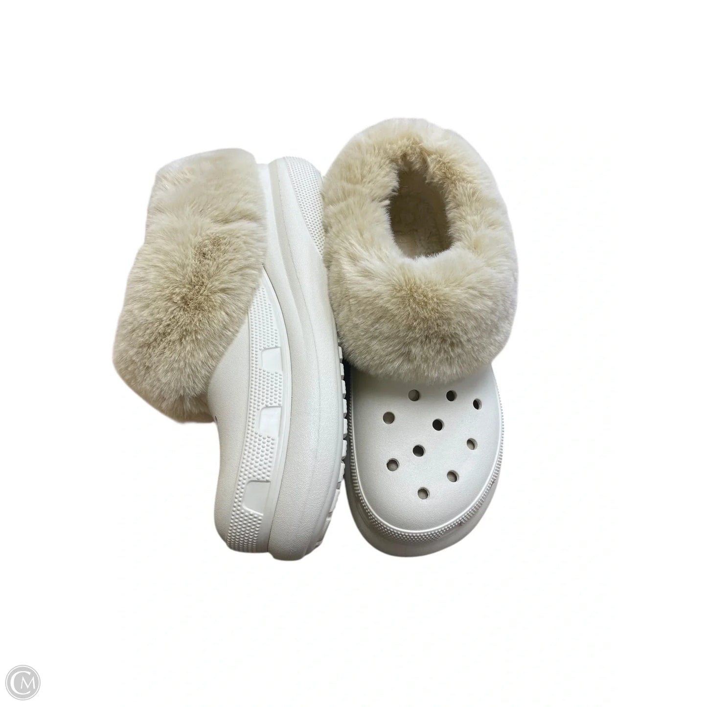 Shoes Heels Platform By Crocs In Cream, Size: 11