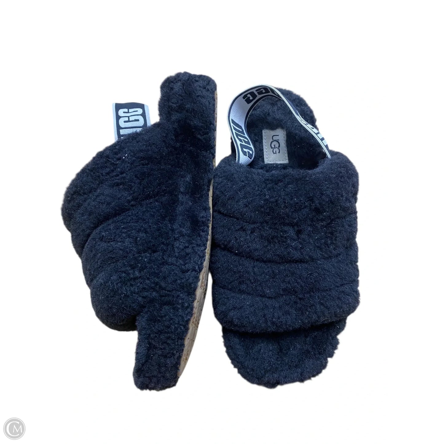 Slippers Designer By Ugg In Black, Size: 7