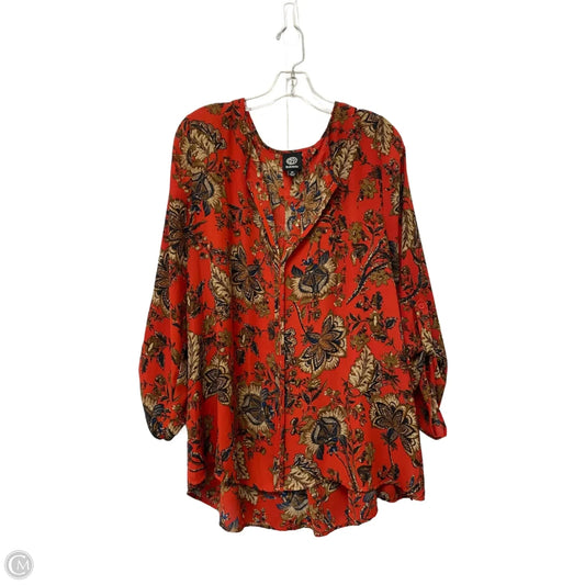 Top Long Sleeve By Bobeau In Animal Print, Size: 1x